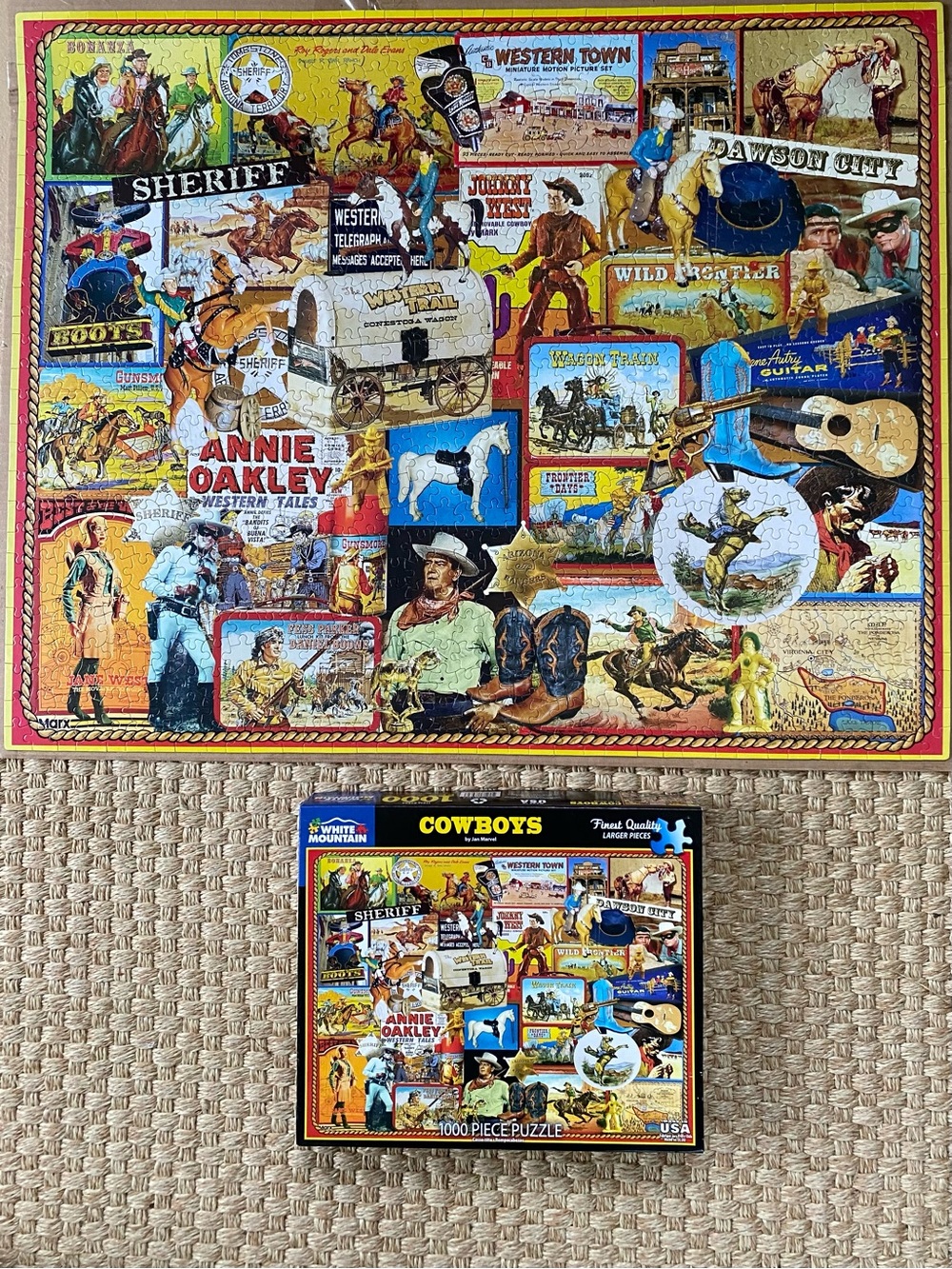 Cowboys White Mountain 1000 Piece Puzzle Complete - Picture 2 of 10